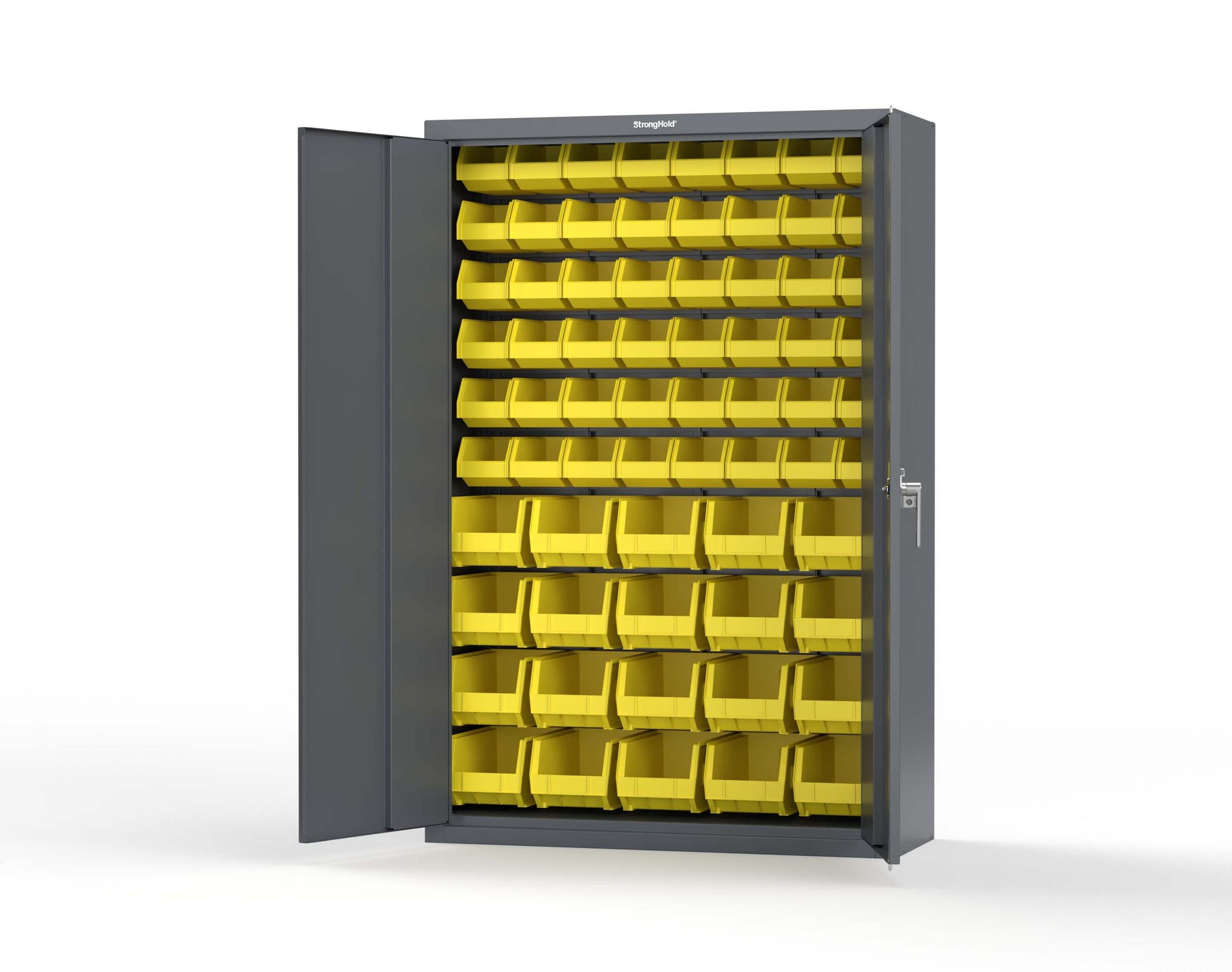 Heavy Duty 18 GA Bin Storage Cabinet - 48 in. W x 18 in. D x 72 in. H - 46-BSC-180-P-7024