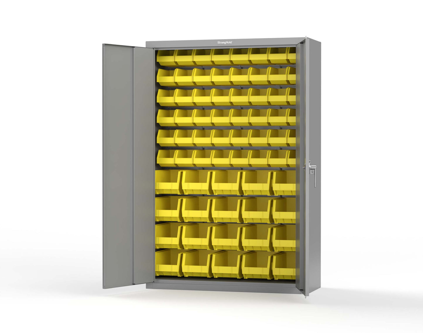 Heavy Duty 18 GA Bin Storage Cabinet - 48 in. W x 18 in. D x 72 in. H - 46-BSC-180-P-7037
