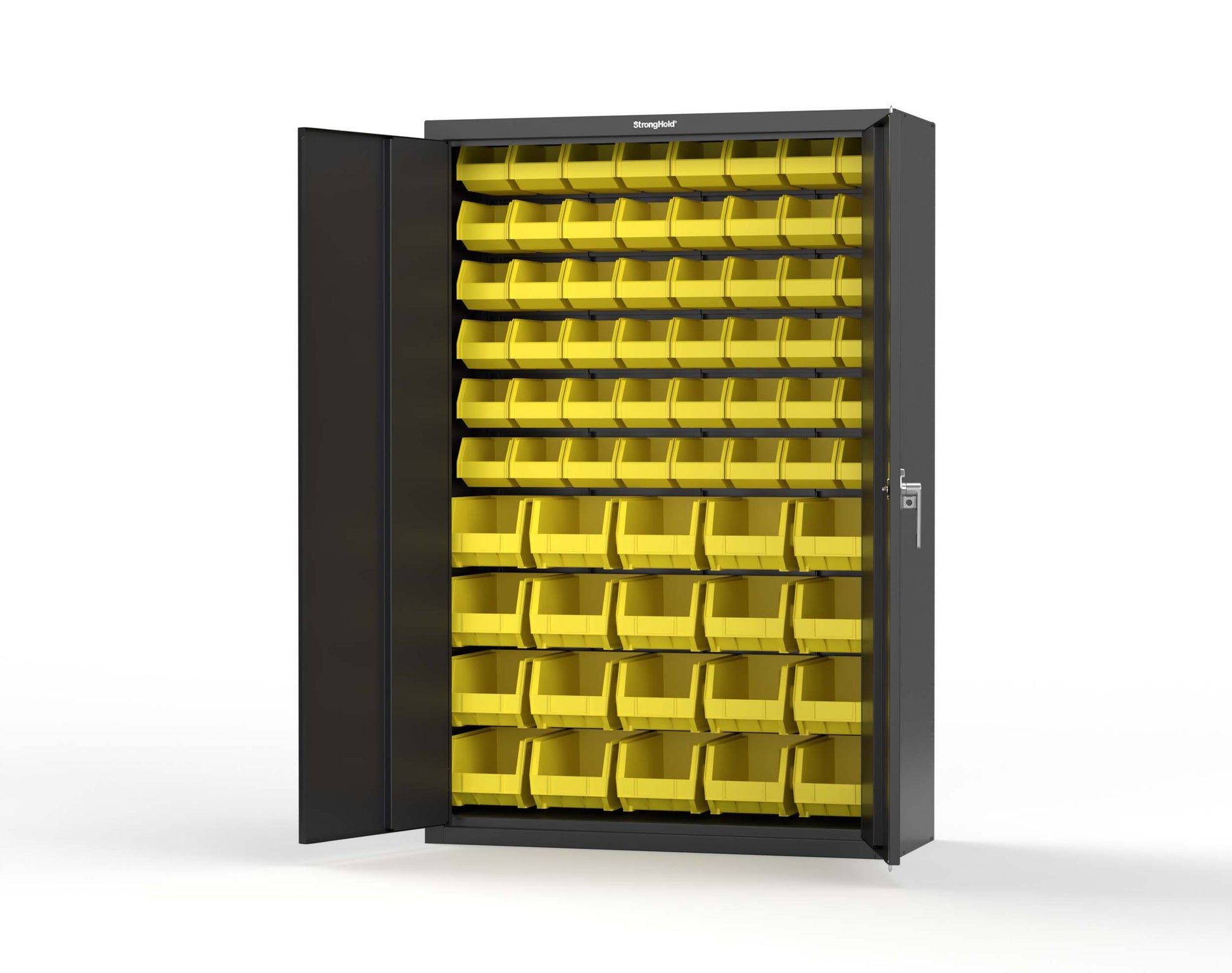Heavy Duty 18 GA Bin Storage Cabinet - 48 in. W x 18 in. D x 72 in. H - 46-BSC-180-P-9005