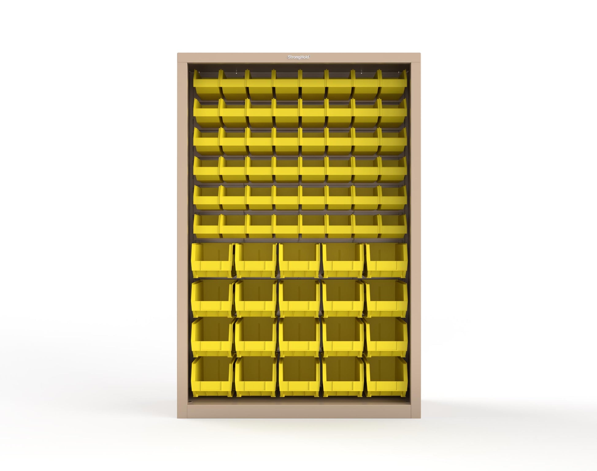 Heavy Duty 18 GA Closed Shelving Unit with Bins - 48 in. W x 18 in. D x 72 in. H - 46-CSU-BSC-180-P-1019