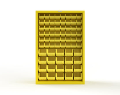 Heavy Duty 18 GA Closed Shelving Unit with Bins - 48 in. W x 18 in. D x 72 in. H - 46-CSU-BSC-180-P-1021