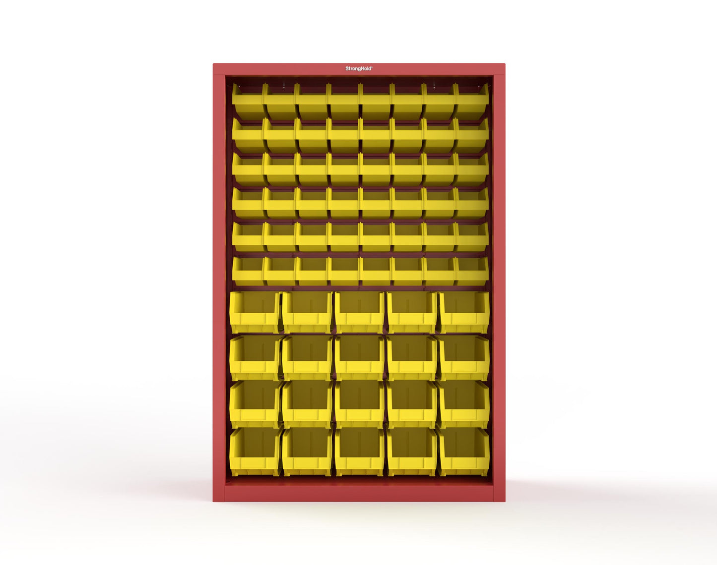Heavy Duty 18 GA Closed Shelving Unit with Bins - 48 in. W x 18 in. D x 72 in. H - 46-CSU-BSC-180-P-3001