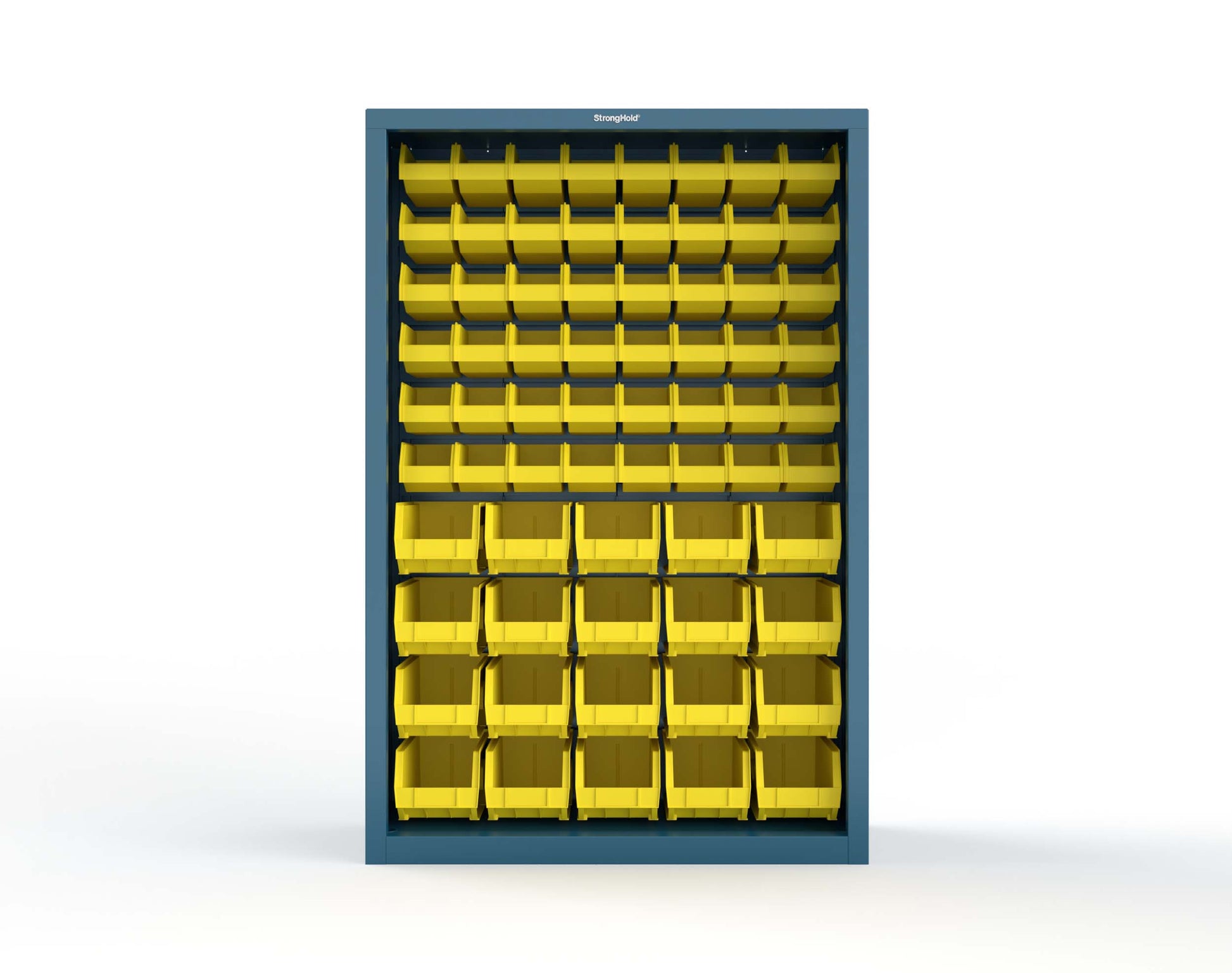 Heavy Duty 18 GA Closed Shelving Unit with Bins - 48 in. W x 18 in. D x 72 in. H - 46-CSU-BSC-180-P-5001
