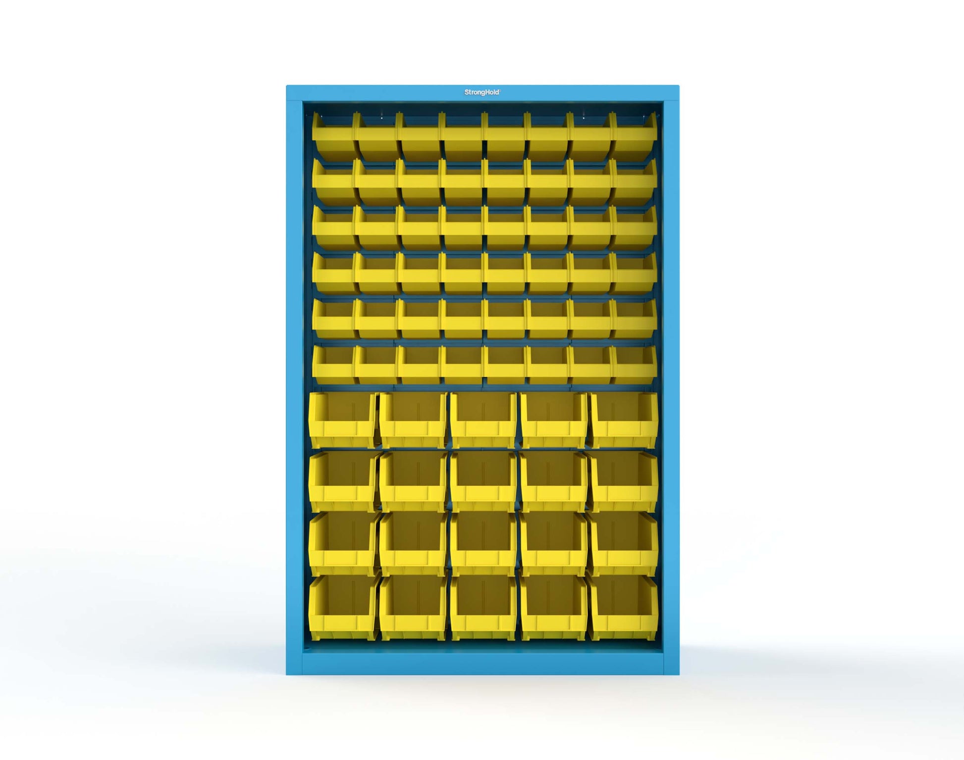 Heavy Duty 18 GA Closed Shelving Unit with Bins - 48 in. W x 18 in. D x 72 in. H - 46-CSU-BSC-180-P-5012