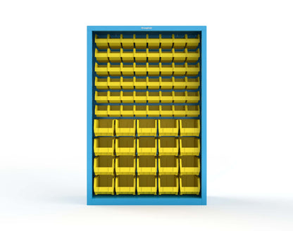 Heavy Duty 18 GA Closed Shelving Unit with Bins - 48 in. W x 18 in. D x 72 in. H - 46-CSU-BSC-180-P-5012