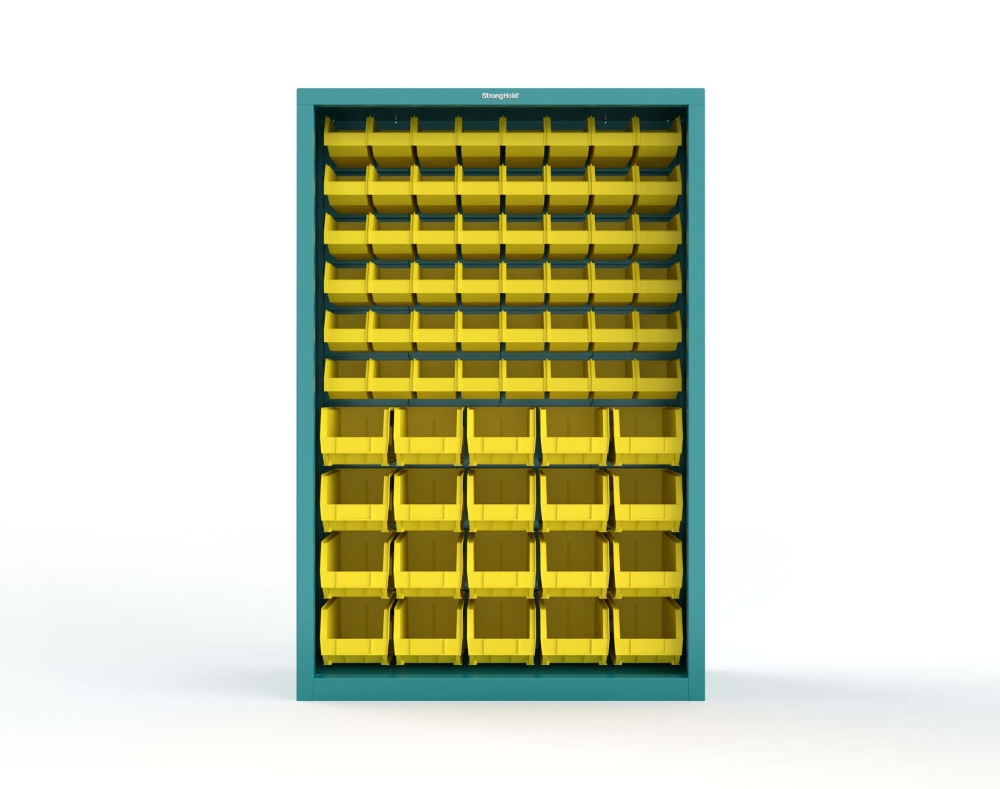 Heavy Duty 18 GA Closed Shelving Unit with Bins - 48 in. W x 18 in. D x 72 in. H - 46-CSU-BSC-180-P-5021