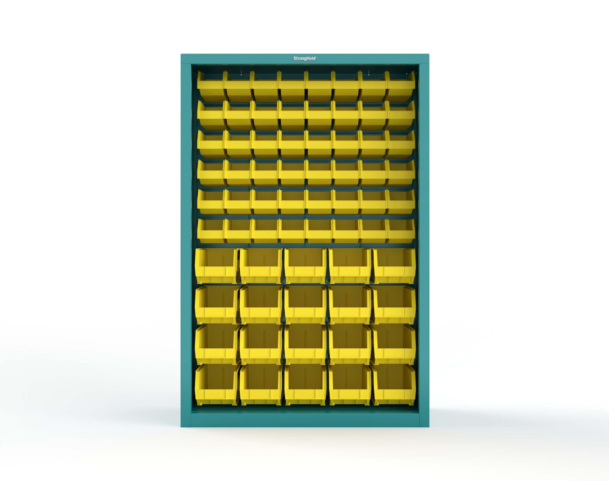 Heavy Duty 18 GA Closed Shelving Unit with Bins - 48 in. W x 18 in. D x 72 in. H - 46-CSU-BSC-180-P-5021