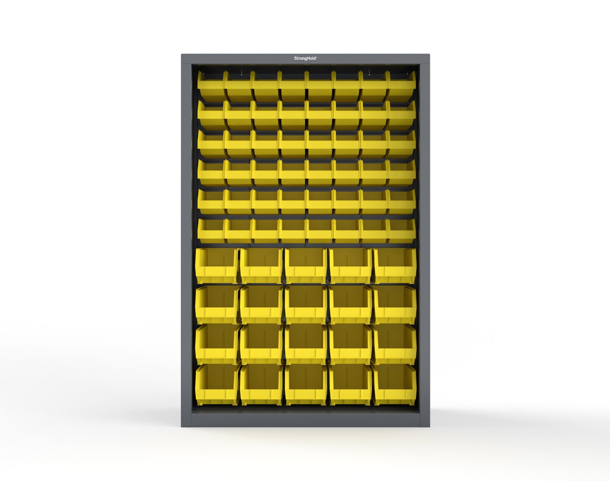 Heavy Duty 18 GA Closed Shelving Unit with Bins - 48 in. W x 18 in. D x 72 in. H - 46-CSU-BSC-180-P-7024