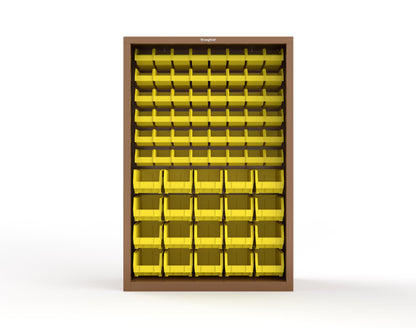Heavy Duty 18 GA Closed Shelving Unit with Bins - 48 in. W x 18 in. D x 72 in. H - 46-CSU-BSC-180-P-8008