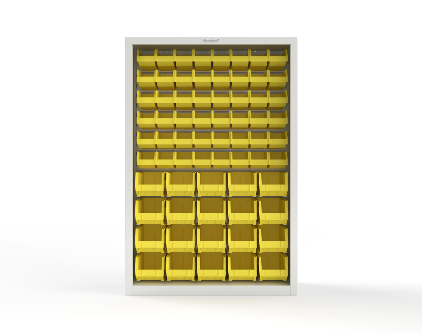 Heavy Duty 18 GA Closed Shelving Unit with Bins - 48 in. W x 18 in. D x 72 in. H - 46-CSU-BSC-180-P-9003