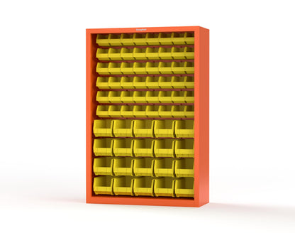 Heavy Duty 18 GA Closed Shelving Unit with Bins - 48 in. W x 18 in. D x 72 in. H - 46-CSU-BSC-180-P-2009