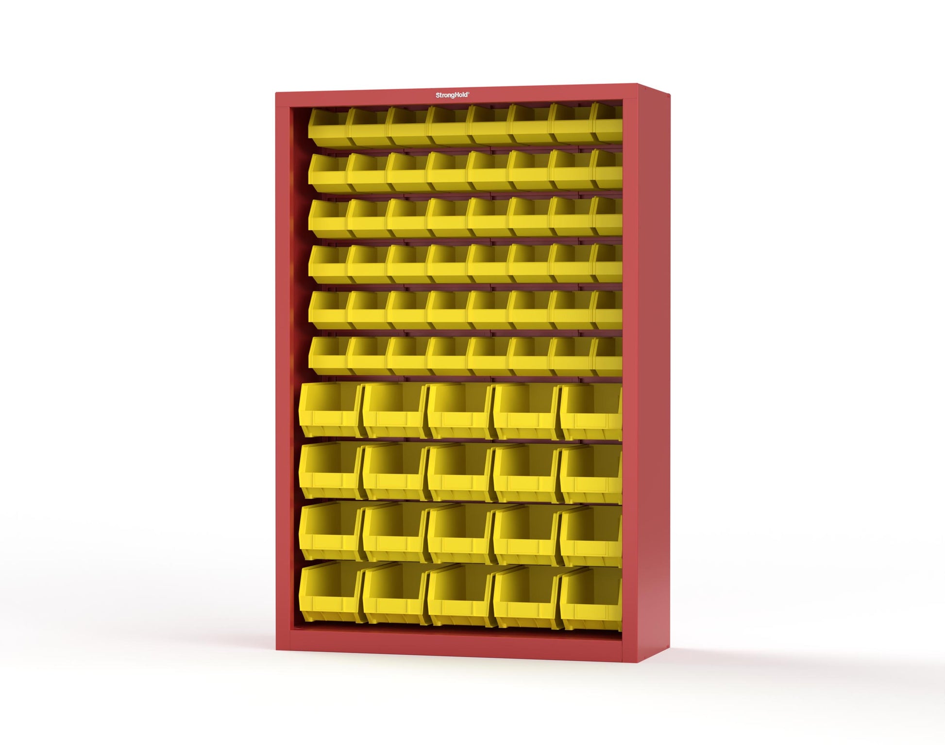 Heavy Duty 18 GA Closed Shelving Unit with Bins - 48 in. W x 18 in. D x 72 in. H - 46-CSU-BSC-180-P-3001