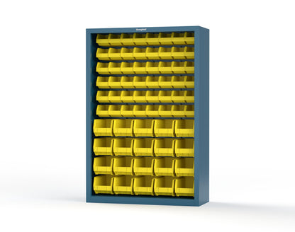 Heavy Duty 18 GA Closed Shelving Unit with Bins - 48 in. W x 18 in. D x 72 in. H - 46-CSU-BSC-180-P-5001