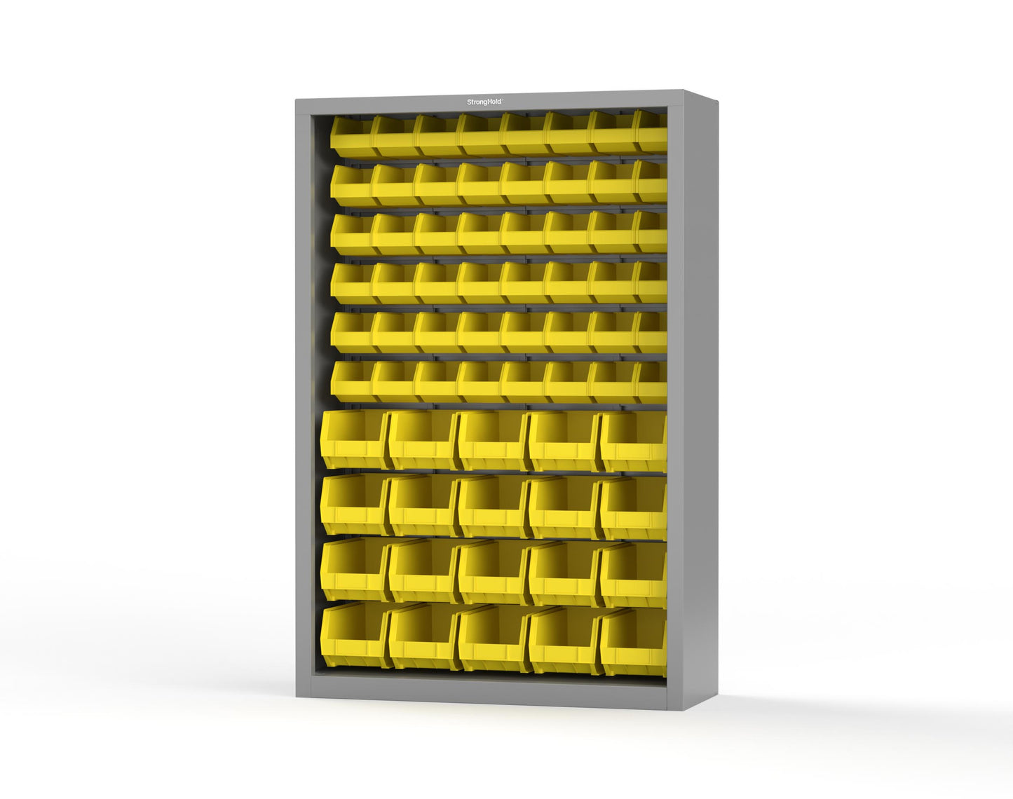 Heavy Duty 18 GA Closed Shelving Unit with Bins - 48 in. W x 18 in. D x 72 in. H - 46-CSU-BSC-180-P-7037