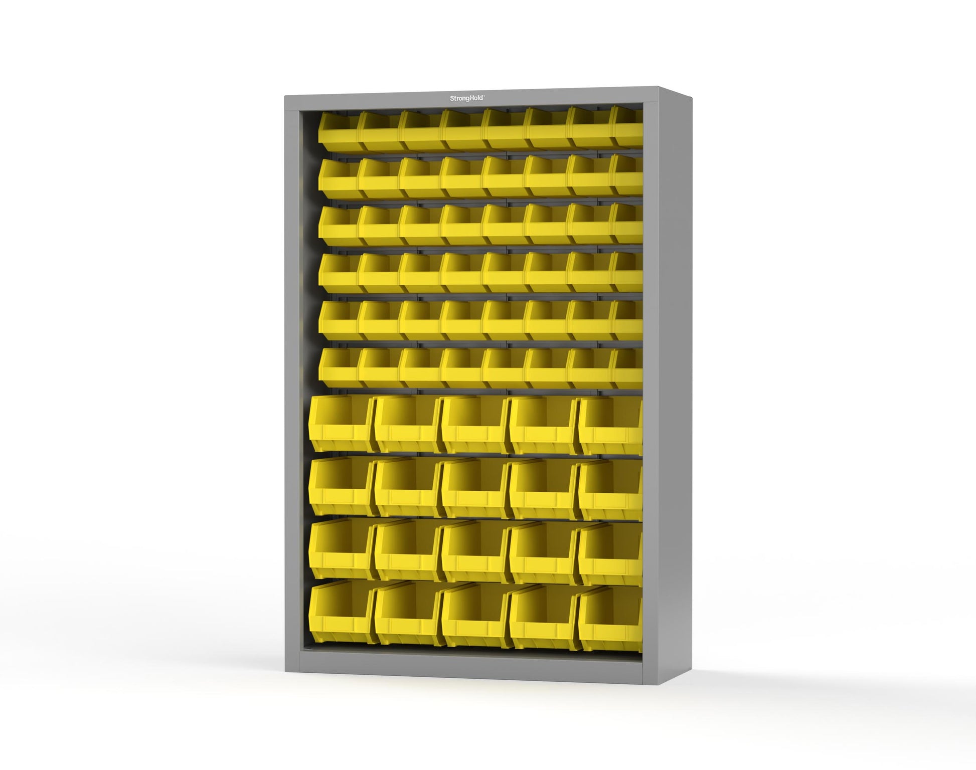 Heavy Duty 18 GA Closed Shelving Unit with Bins - 48 in. W x 18 in. D x 72 in. H - 46-CSU-BSC-180-P-7037