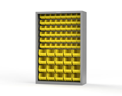 Heavy Duty 18 GA Closed Shelving Unit with Bins - 48 in. W x 18 in. D x 72 in. H - 46-CSU-BSC-180-P-7037
