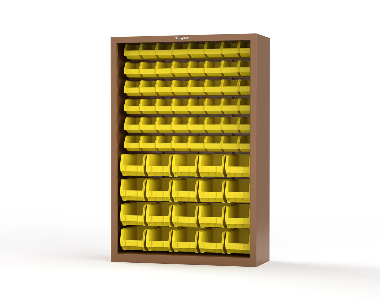 Heavy Duty 18 GA Closed Shelving Unit with Bins - 48 in. W x 18 in. D x 72 in. H - 46-CSU-BSC-180-P-8008