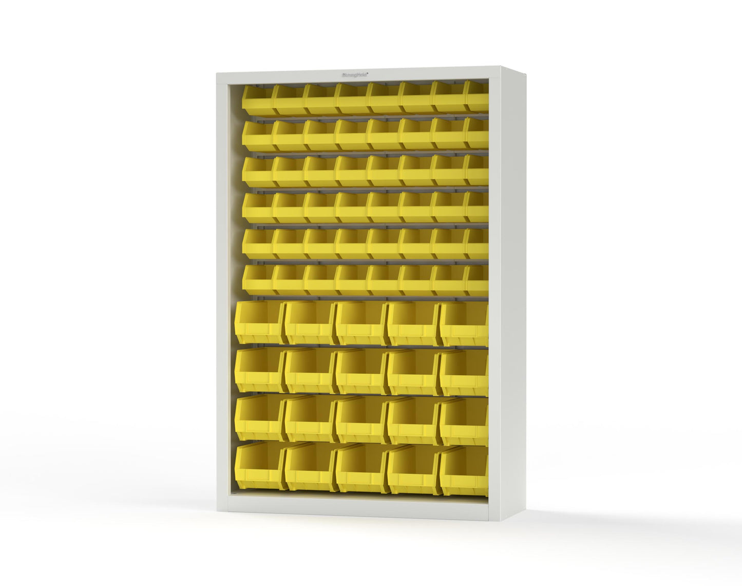Heavy Duty 18 GA Closed Shelving Unit with Bins - 48 in. W x 18 in. D x 72 in. H - 46-CSU-BSC-180-P-9003