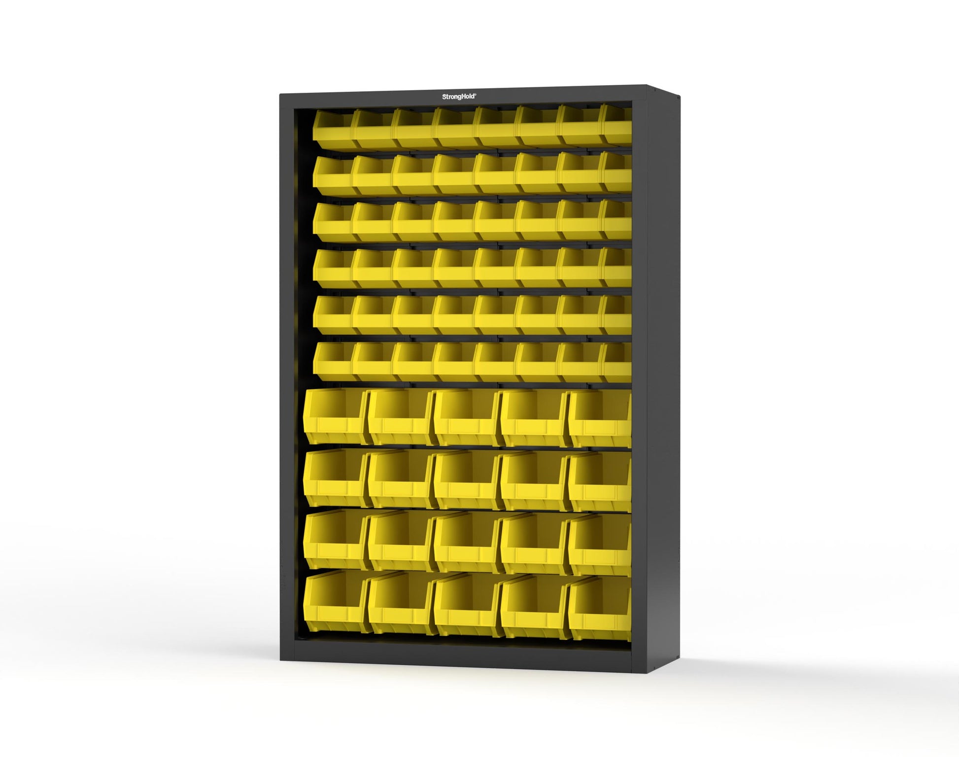 Heavy Duty 18 GA Closed Shelving Unit with Bins - 48 in. W x 18 in. D x 72 in. H - 46-CSU-BSC-180-P-9005