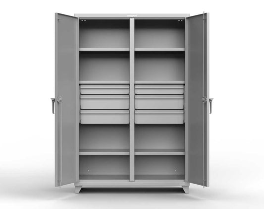 Extreme Duty 12 GA Double Shift Cabinet with 10 Drawers, 6 Shelves - 72 In. W x 24 In. D x 78 In. H