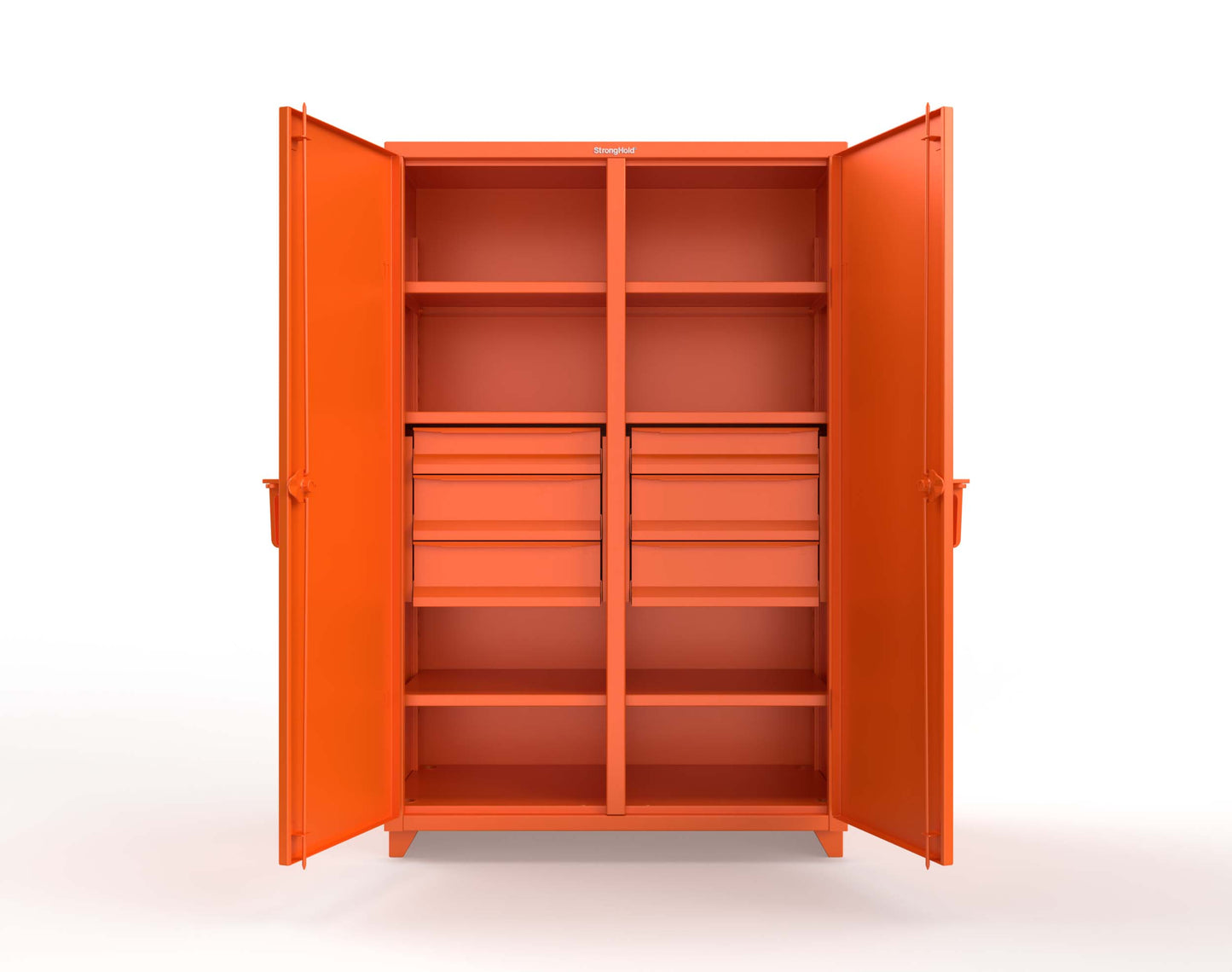 Extra Heavy Duty 14 GA Double Shift Cabinet with 6 Drawers, 6 Shelves - 48 In. W x 24 In. D x 75 In. H - 46-DS-246-6DB-L-2009
