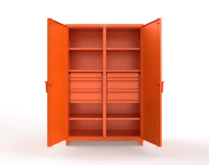 Extra Heavy Duty 14 GA Double Shift Cabinet with 6 Drawers, 6 Shelves - 48 In. W x 24 In. D x 75 In. H - 46-DS-246-6DB-L-2009
