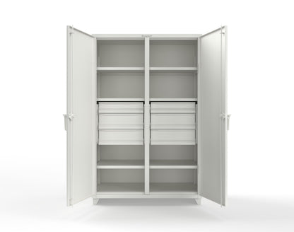 Extra Heavy Duty 14 GA Double Shift Cabinet with 6 Drawers, 6 Shelves - 48 In. W x 24 In. D x 75 In. H - 46-DS-246-6DB-L-9003
