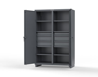 Extra Heavy Duty 14 GA Double Shift Cabinet with 6 Drawers, 6 Shelves - 48 In. W x 24 In. D x 75 In. H - 46-DS-246-6DB-L-7024