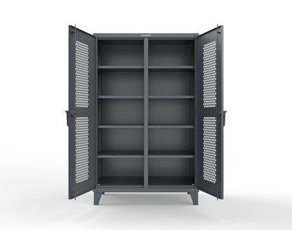 Extreme Duty 12 GA Ventilated (Hex) Double Shift Cabinet with 8 Shelves - 48 In. W x 24 In. D x 78 In. H - 46-DS-H-248-7024