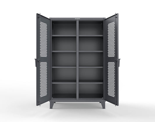 Extreme Duty 12 GA Ventilated (Hex) Double Shift Cabinet with 8 Shelves - 48 In. W x 24 In. D x 78 In. H - 46-DS-H-248-7024