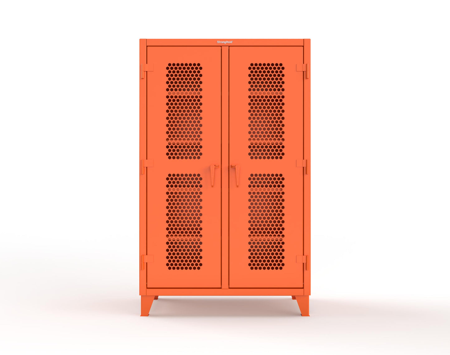 Extreme Duty 12 GA Ventilated (Hex) Double Shift Cabinet with 8 Shelves - 48 In. W x 24 In. D x 78 In. H - 46-DS-H-248-2009
