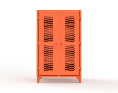 Extreme Duty 12 GA Ventilated (Hex) Double Shift Cabinet with 8 Shelves - 48 In. W x 24 In. D x 78 In. H - 46-DS-H-248-2009