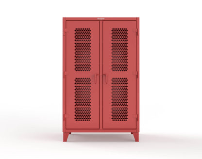 Extreme Duty 12 GA Ventilated (Hex) Double Shift Cabinet with 8 Shelves - 48 In. W x 24 In. D x 78 In. H - 46-DS-H-248-3001