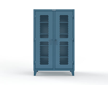 Extreme Duty 12 GA Ventilated (Hex) Double Shift Cabinet with 8 Shelves - 48 In. W x 24 In. D x 78 In. H - 46-DS-H-248-5001