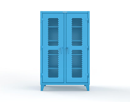 Extreme Duty 12 GA Ventilated (Hex) Double Shift Cabinet with 8 Shelves - 48 In. W x 24 In. D x 78 In. H - 46-DS-H-248-5012