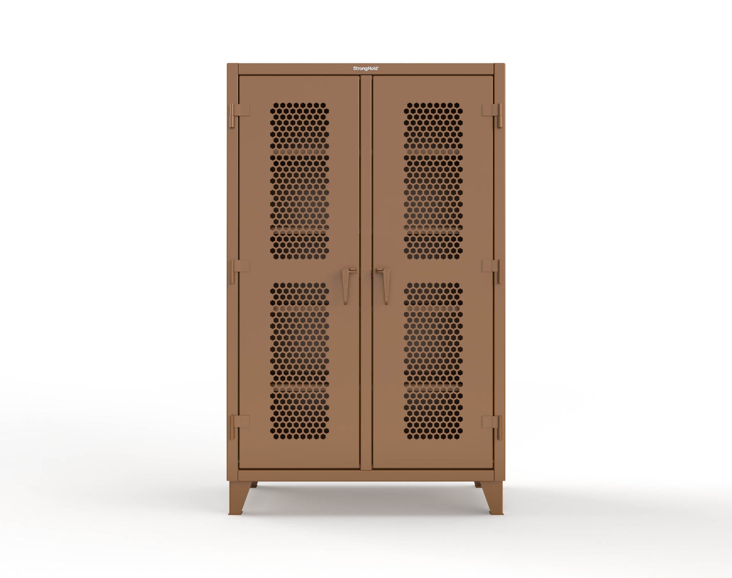 Extreme Duty 12 GA Ventilated (Hex) Double Shift Cabinet with 8 Shelves - 48 In. W x 24 In. D x 78 In. H - 46-DS-H-248-8008
