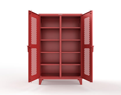 Extreme Duty 12 GA Ventilated (Hex) Double Shift Cabinet with 8 Shelves - 48 In. W x 24 In. D x 78 In. H - 46-DS-H-248-3001