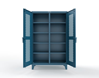 Extreme Duty 12 GA Ventilated (Hex) Double Shift Cabinet with 8 Shelves - 48 In. W x 24 In. D x 78 In. H - 46-DS-H-248-5001