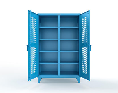 Extreme Duty 12 GA Ventilated (Hex) Double Shift Cabinet with 8 Shelves - 48 In. W x 24 In. D x 78 In. H - 46-DS-H-248-5012