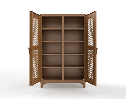 Extreme Duty 12 GA Ventilated (Hex) Double Shift Cabinet with 8 Shelves - 48 In. W x 24 In. D x 78 In. H - 46-DS-H-248-8008