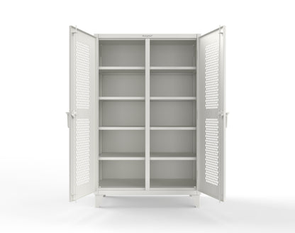 Extreme Duty 12 GA Ventilated (Hex) Double Shift Cabinet with 8 Shelves - 48 In. W x 24 In. D x 78 In. H - 46-DS-H-248-9003