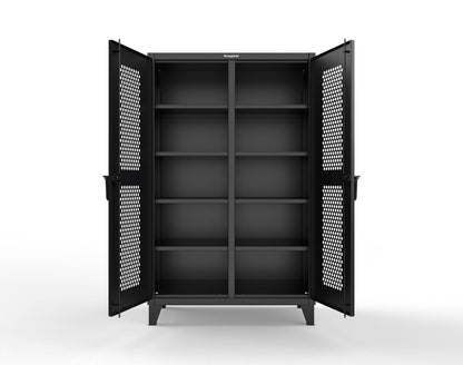 Extreme Duty 12 GA Ventilated (Hex) Double Shift Cabinet with 8 Shelves - 48 In. W x 24 In. D x 78 In. H - 46-DS-H-248-9005