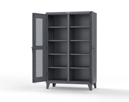 Extreme Duty 12 GA Ventilated (Hex) Double Shift Cabinet with 8 Shelves - 48 In. W x 24 In. D x 78 In. H - 46-DS-H-248-7024
