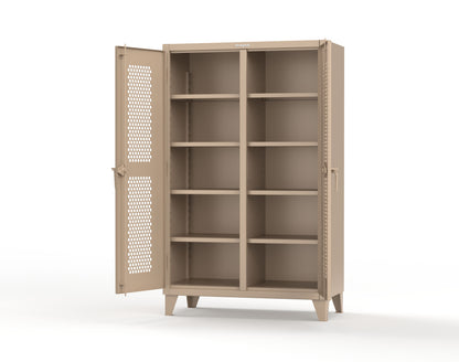 Extreme Duty 12 GA Ventilated (Hex) Double Shift Cabinet with 8 Shelves - 48 In. W x 24 In. D x 78 In. H - 46-DS-H-248-1019