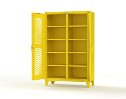 Extreme Duty 12 GA Ventilated (Hex) Double Shift Cabinet with 8 Shelves - 48 In. W x 24 In. D x 78 In. H - 46-DS-H-248-1021