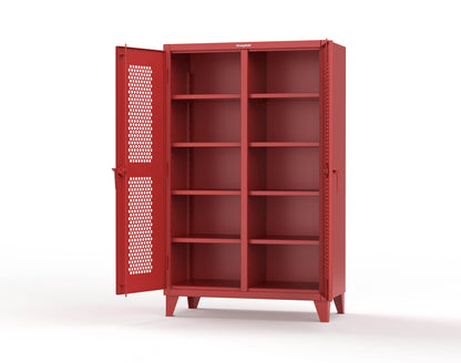 Extreme Duty 12 GA Ventilated (Hex) Double Shift Cabinet with 8 Shelves - 48 In. W x 24 In. D x 78 In. H - 46-DS-H-248-3001