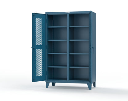 Extreme Duty 12 GA Ventilated (Hex) Double Shift Cabinet with 8 Shelves - 48 In. W x 24 In. D x 78 In. H - 46-DS-H-248-5001