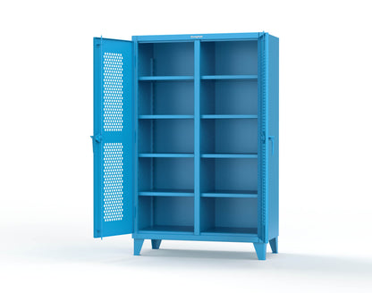 Extreme Duty 12 GA Ventilated (Hex) Double Shift Cabinet with 8 Shelves - 48 In. W x 24 In. D x 78 In. H - 46-DS-H-248-5012