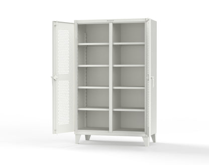 Extreme Duty 12 GA Ventilated (Hex) Double Shift Cabinet with 8 Shelves - 48 In. W x 24 In. D x 78 In. H - 46-DS-H-248-9003