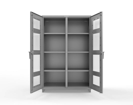 Extra Heavy Duty 14 GA Double Shift Clear View Cabinet with 6 Shelves - 48 In. W x 24 In. D x 75 In. H - 46-DS-LD-246-L-7037